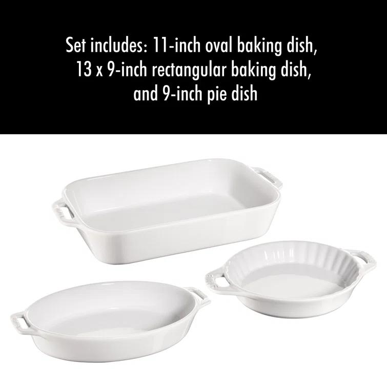 Staub ® White 3-Piece Mixed Baking Dish Set