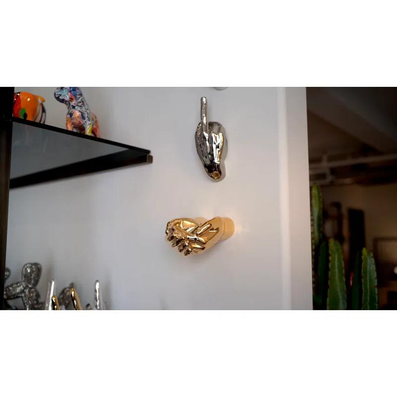 Wrought Studio™ Serap White Peace Hand Wall Mount - 8.5" tall
