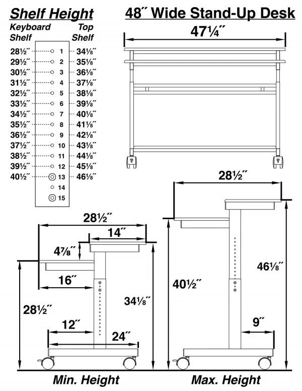 Adjustable Metal Base Standing Desk