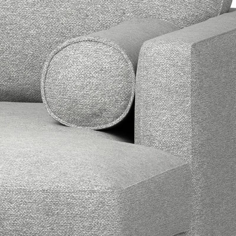 Simpli Home Morrison Large Left Sectional Sofa,Mid-Century Modern Couch with Chaise Lounge and Eco-Friendly Woven-Blend Fabric