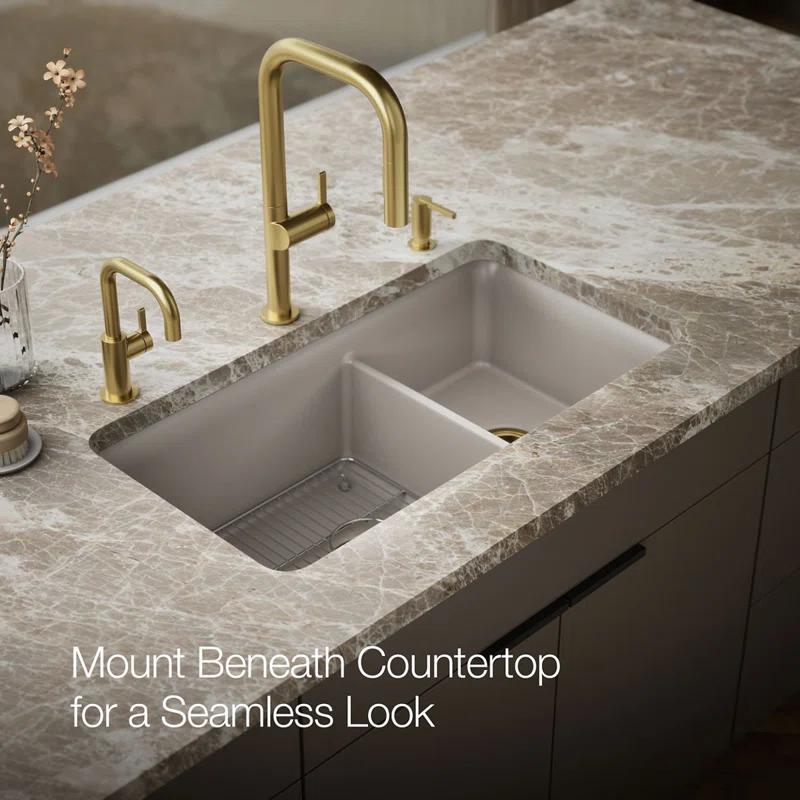 Cairn® 34" L x 18" W Double Basin Undermount with Accessories