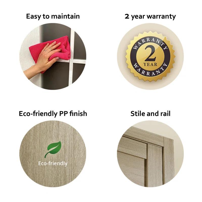 Belldinni Della DIY-FRIENDLY Manufactured Wood and Frosted Glass Single Prehung Standard Door