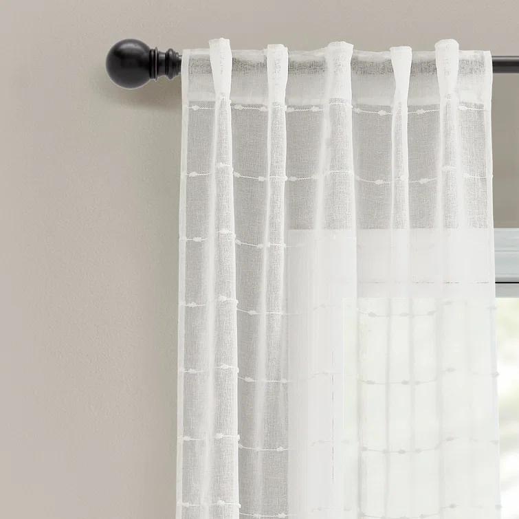 Lush Decor Solid Sheer Curtain Panels (Set of 2)