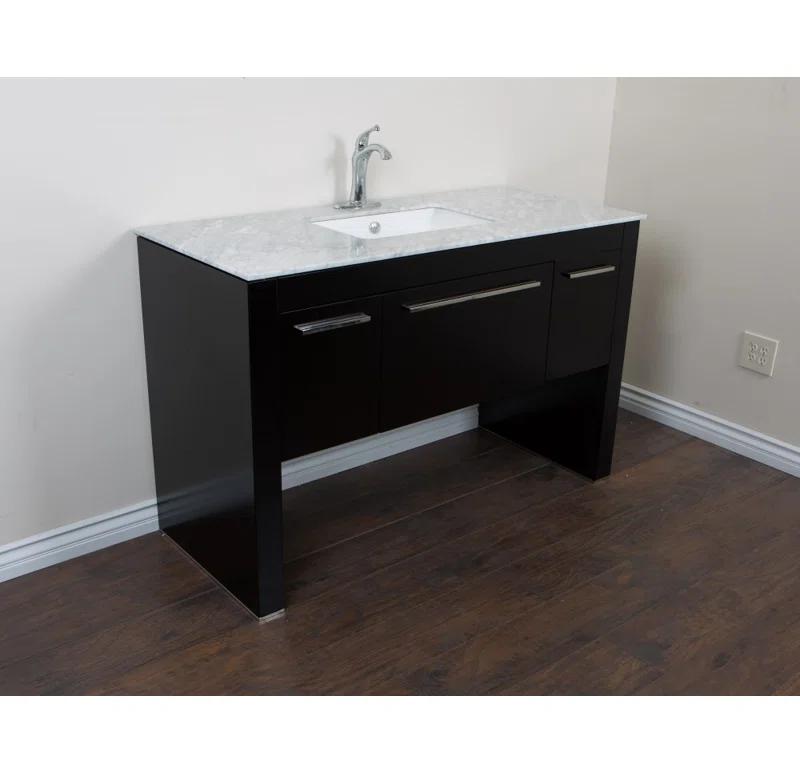 Bellaterra Home 55.3'' Single Bathroom Vanity with Marble Top