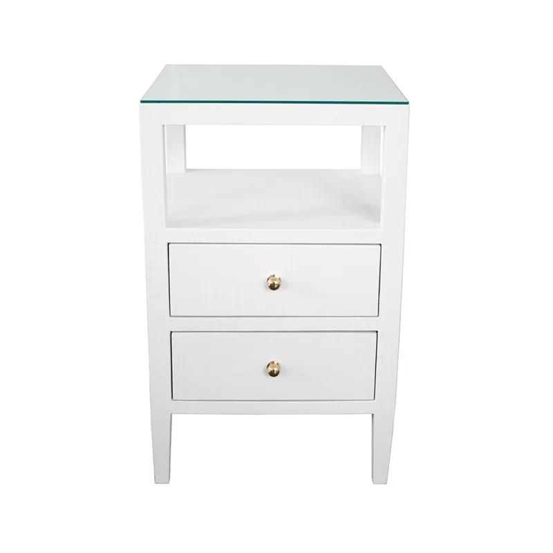 Roscoe Glass Top 2 - Drawer End Table