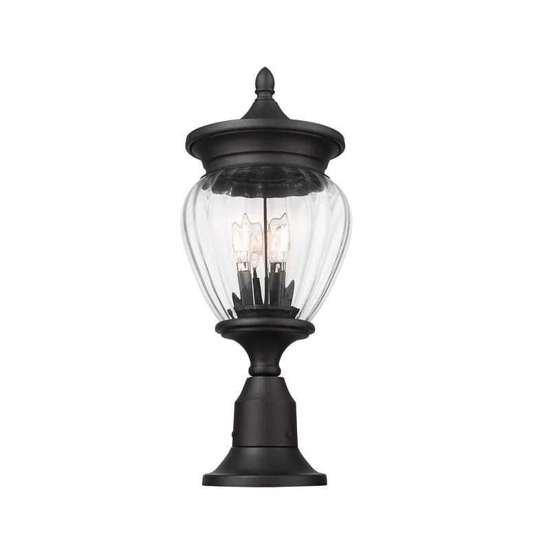 Z-Lite Davina 3 Light Outdoor Pier Mounted Fixture in Black