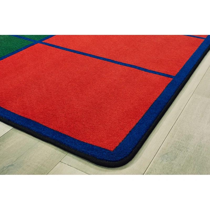 Carpets for Kids Premium Collection Colorful Rows Seating Tufted Multi Color Area Rug