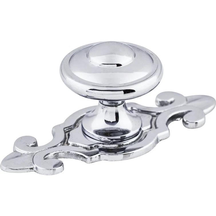 Canterbury Polished Chrome Round Knob with Backplate