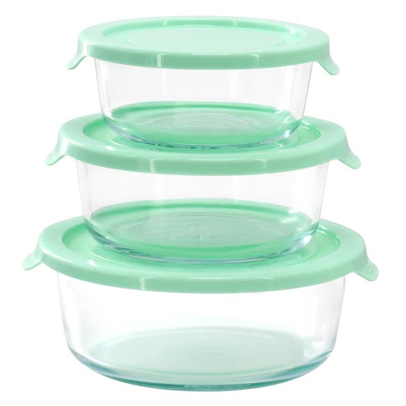 Martha Stewart Martha Stewart 12 Piece Glass Storage Container Set with Plastic Lids in Mint
