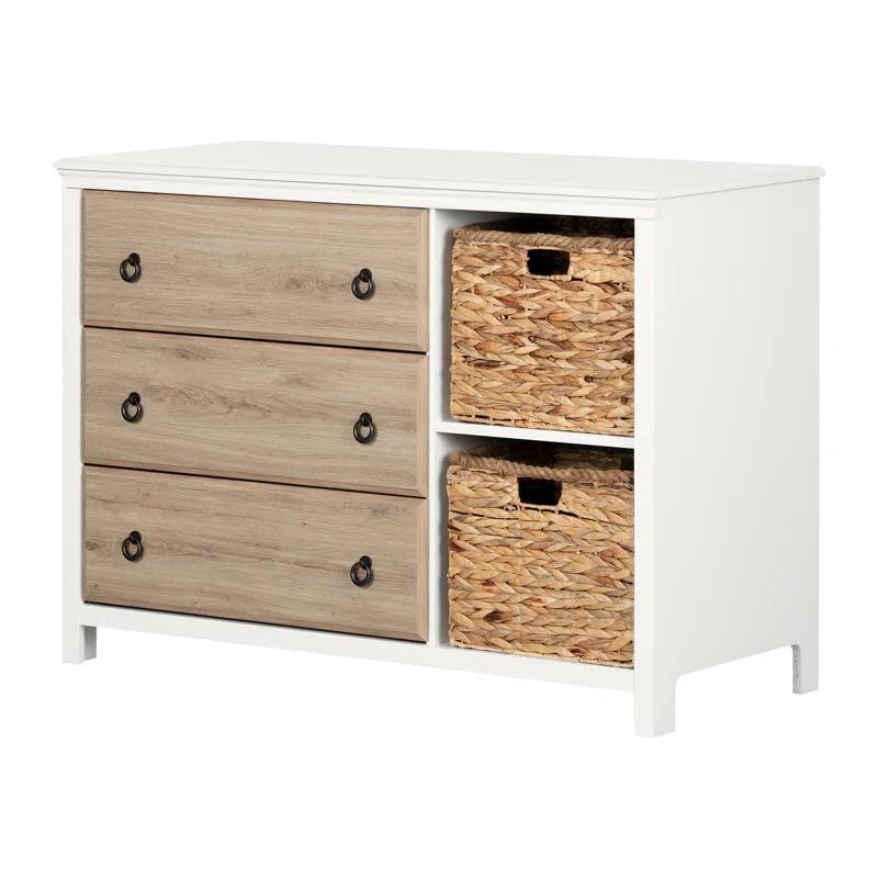 South Shore Cotton Candy 3-Drawer Dresser with Baskets