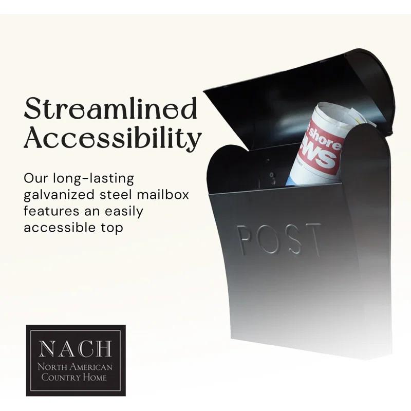 NACH Vicki Euro Farmhouse Max Water and Rust Protection Post Wall Mounted Mailbox