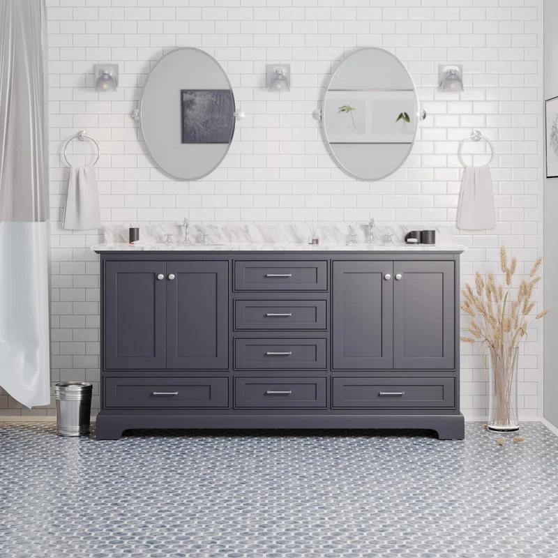 Lark Manor™ Larosa 72'' Double Bathroom Vanity with Marble Top
