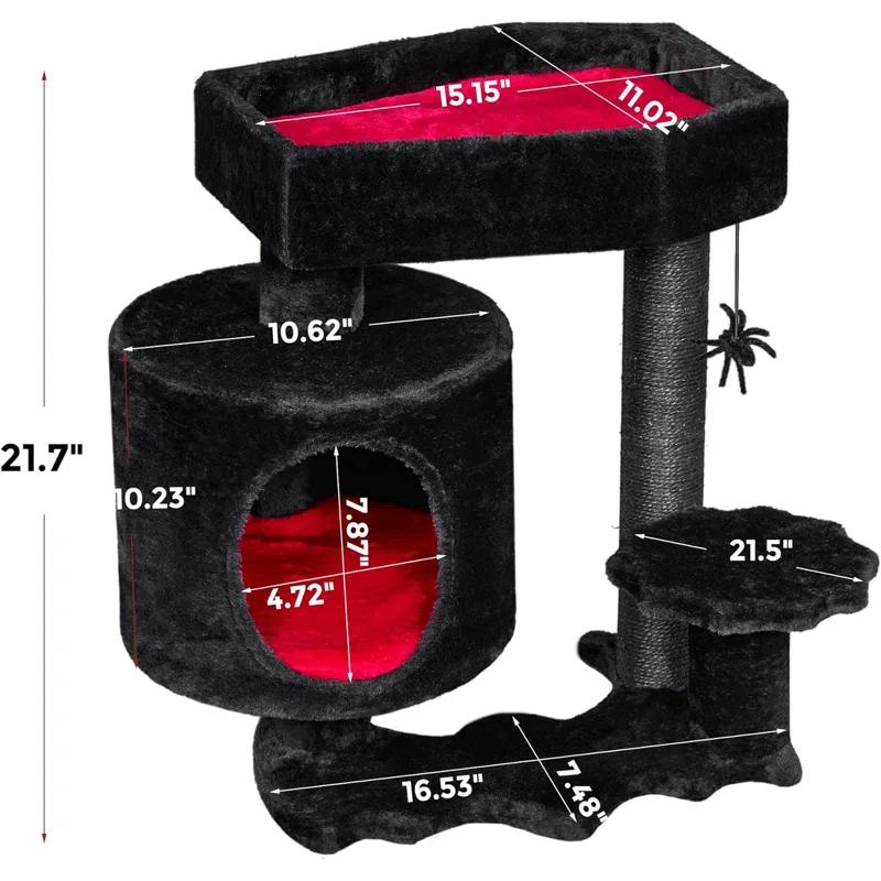 Gothic Cat Tree with Coffin, Gothic Cat Tower with Condo