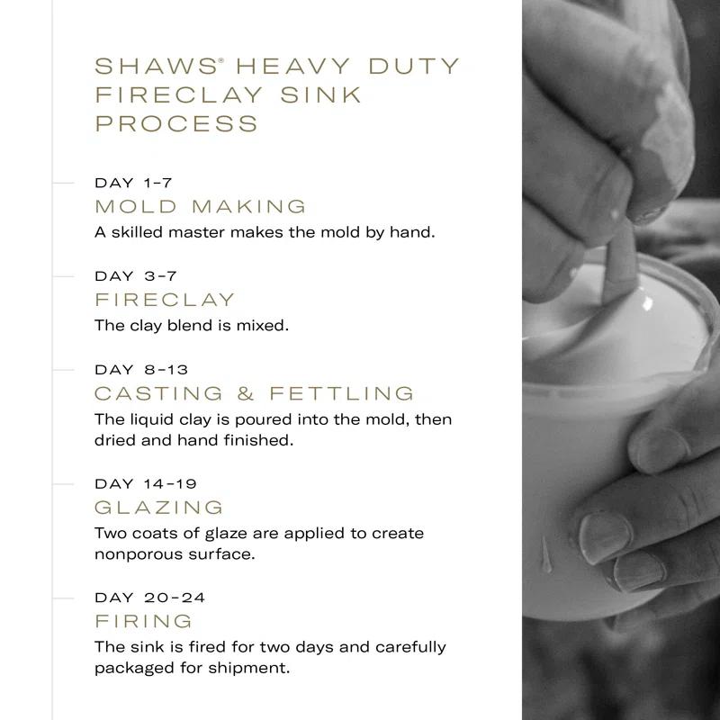 Shaws 30" Single Bowl Farmhouse Apron Front Fireclay Kitchen Sink