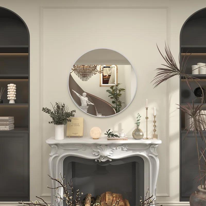 Amara Round High Quality Aluminum Alloy Framed French Cleat Mounted Wall Decor Bathroom Vanity Mirror with 5-Year Warranty