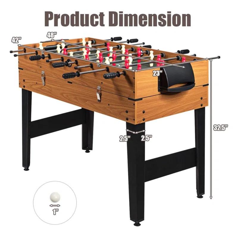JETEHO Multi Game Table, 3-In-1 48" Combo Game Table W/Soccer, Billiard, Slide Hockey, Wood Foosball Table, Perfect For Game Rooms, Arcades, Bars, Parties, Family Night