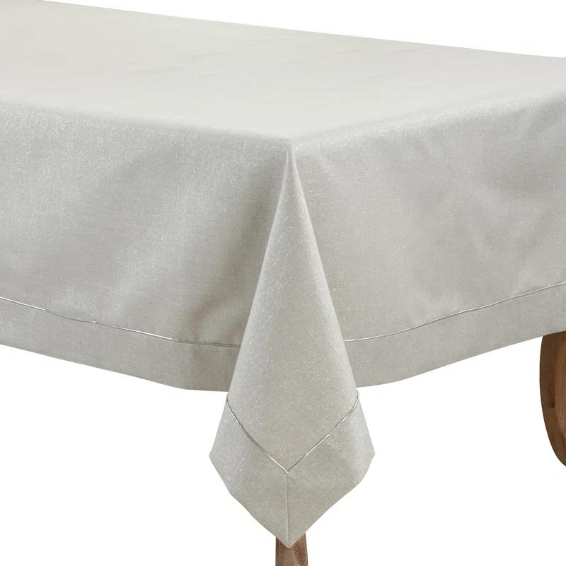 Saro Bourget Collection Shimmering Tablecloth with Piping Detail