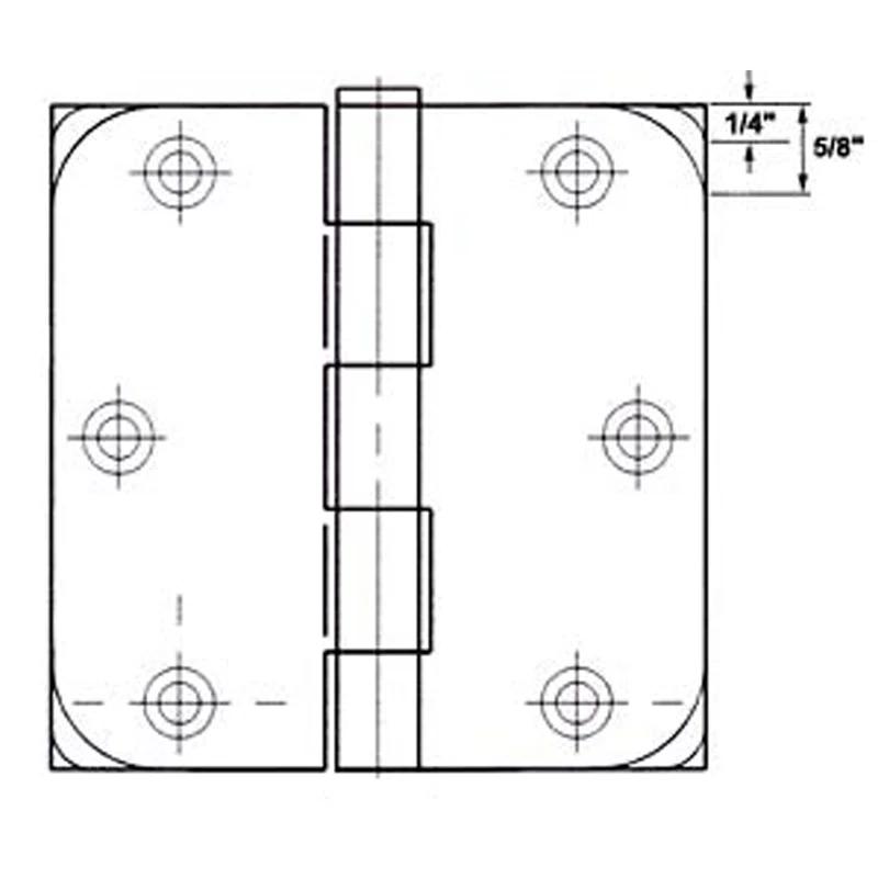 3.5" H x 3.5" W Removable Pin 12 Door Hinges (Set of 12)