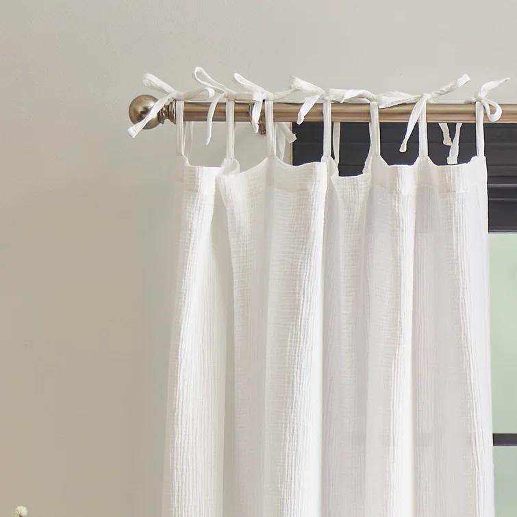 DKNY Pure DKNY Pure Cotton Gauze Tietab Offwhite Curtain Panel Pair (Set of 2)