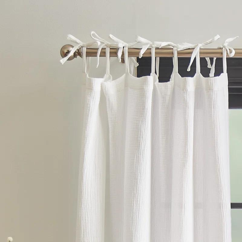 DKNY Pure DKNY Pure Cotton Gauze Tietab Offwhite Curtain Panel Pair (Set of 2)
