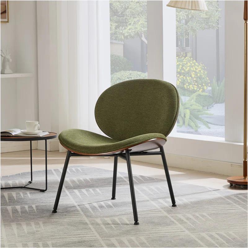 Farm on table Mid-Century Modern Chair Single Side Chair Tripod,bean paste pink fabric Lounge Chair in Walnut Finish Comfortable Backrest,Bean Paste Red color,SW1871PR