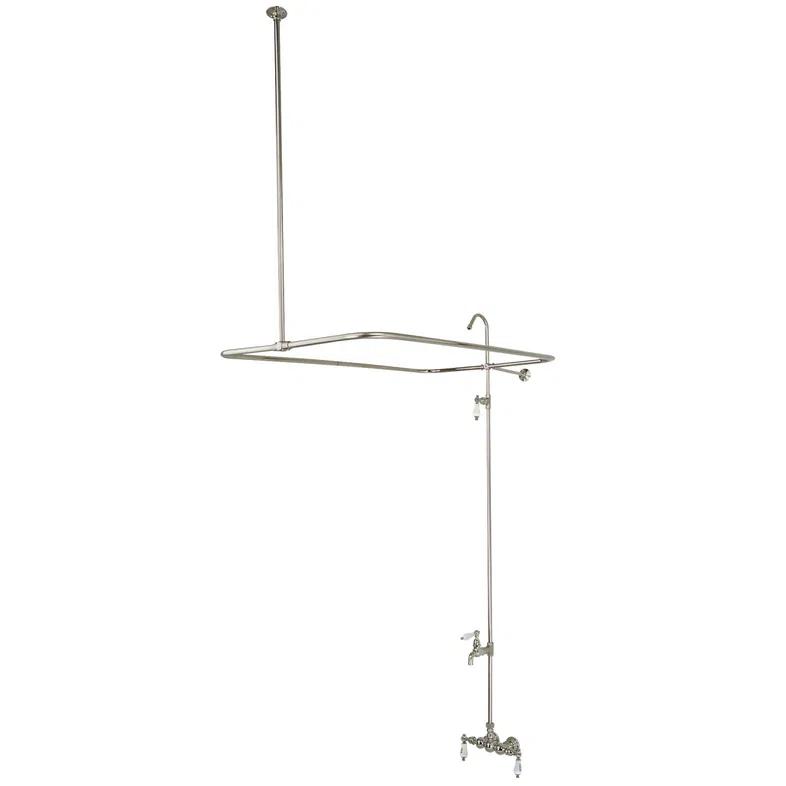 Kingston Brass CC63T2 Kingston Brass Vintage Three-Handle 2-Hole Tub Wall Mount Clawfoot Tub Faucet with Shower Enclosure