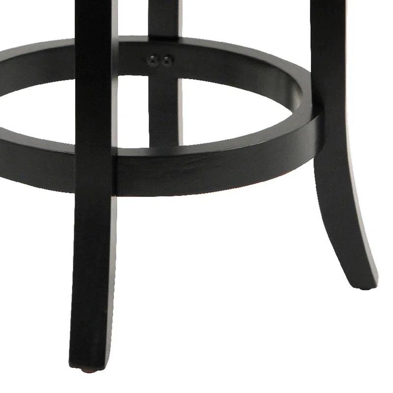 Benjara Swivel Solid Wood Counter Stool