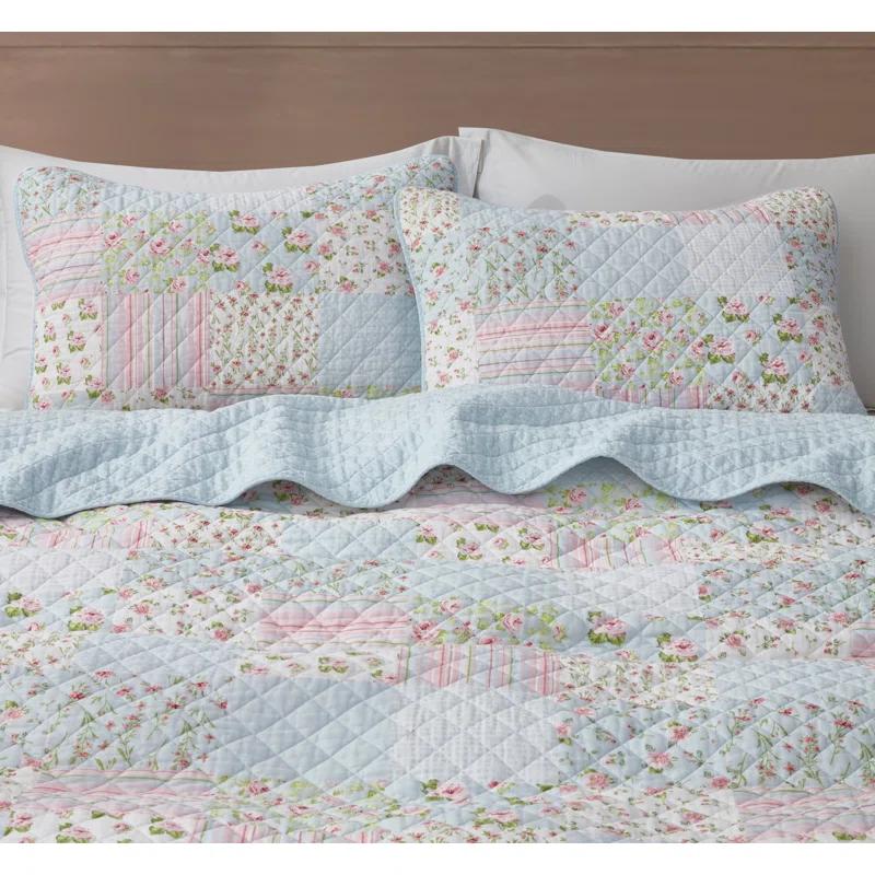 Chezmoi Collection Holly Cotton Patchwork Quilt Set