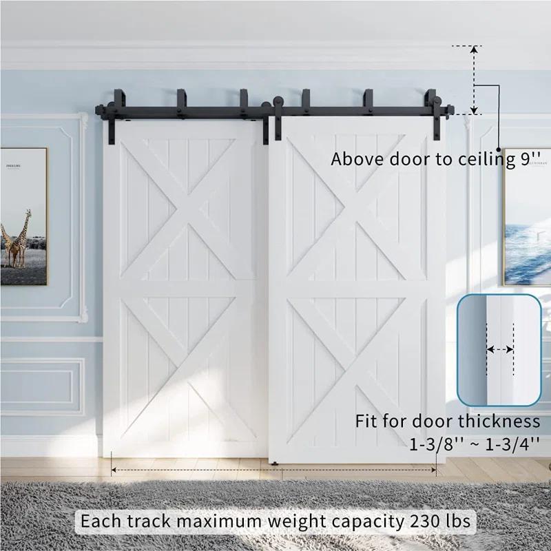 Double Bypass Barn Door Hardware Kit