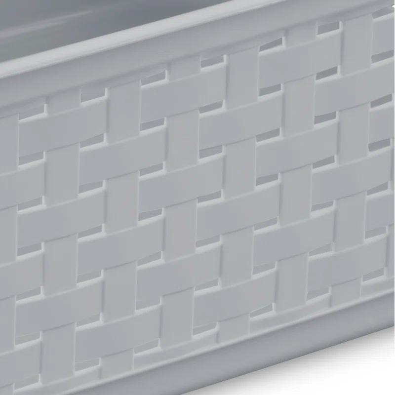 Sterilite Sterilite Short Weave Basket, Decorative Storage Bin, Organize the Closet, Bathroom or Classroom (Set of 6)