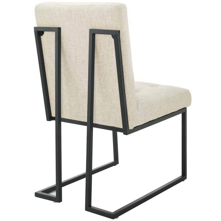 Modway Privy Black Stainless Steel Upholstered Fabric Dining Chair by Modway