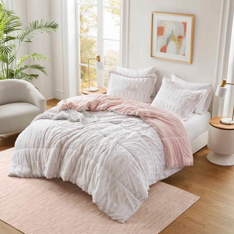 Madison Park Gia Back Print Long Fur Comforter Mini Set