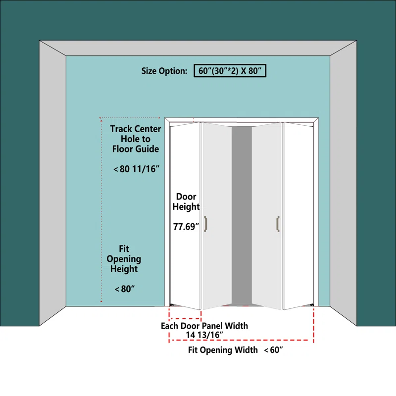 CHIC MODE Double Bifold Doors 3 Lite Frosted Glass Solid Manufactured Wood Prefinished Folding Door & Reviews | Wayfair