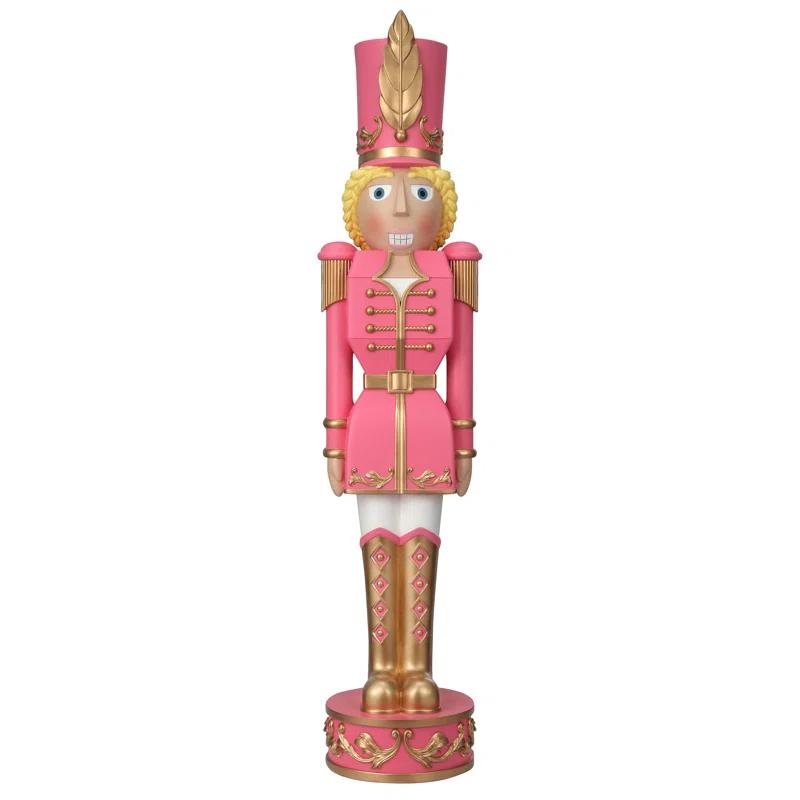 Haute Decor 37" Christmas Female Nutcracker Pink/Gold - Solid Resin Construction
