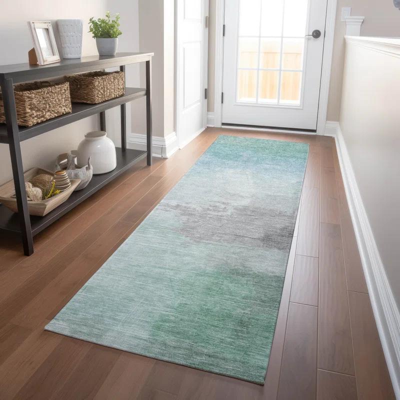 Machine Washable Indoor/Outdoor Chantille ACN1521 Seafoam Rug