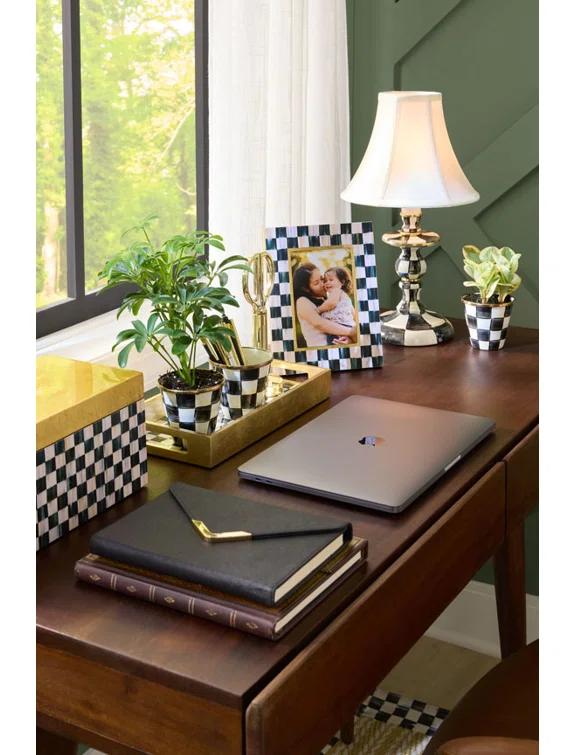 MacKenzie-Childs Courtly Check Large Lacquer Decorative Box With Hinged Lid