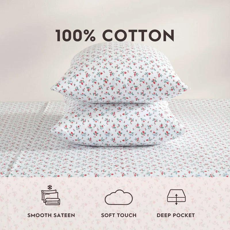 Laura Ashley Laura Ashley Printed Cotton Percale Sheet Set