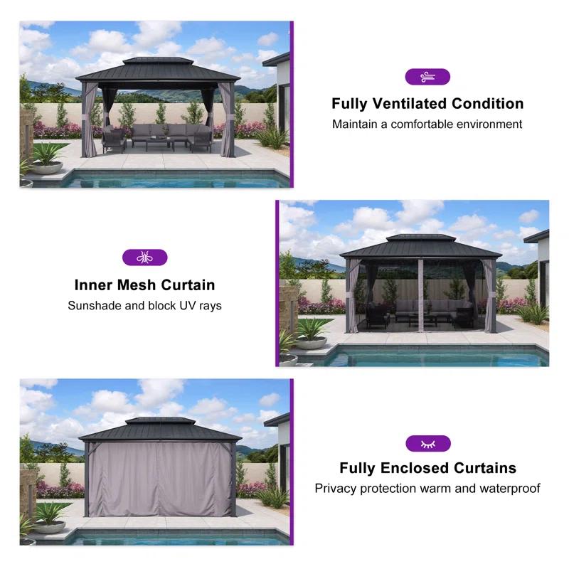 Purple Leaf Aluminum Patio Gazebo
