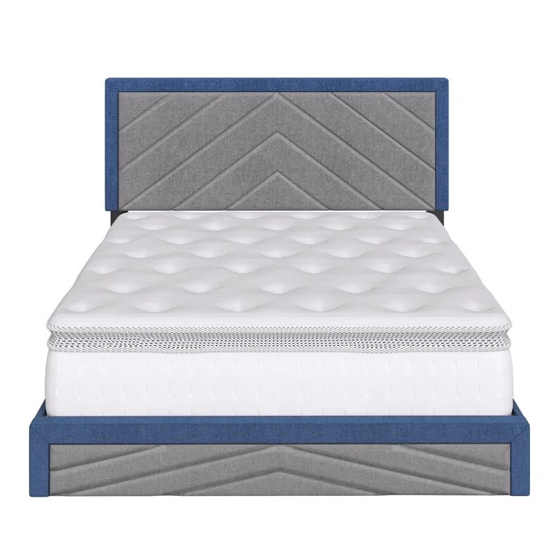 Boyd Sleep Barcelona Linen or Faux Leather Upholstered Platform Bed Frame with Adjustable Headboard, Heavy Duty Slat Support System, No Box Spring Required - Boyd Sleep
