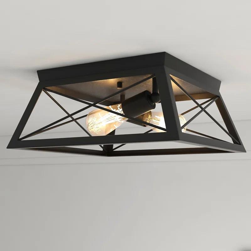 Moen 2-Light Finished Cage Classic Modern Dimmable Flush Mount Light