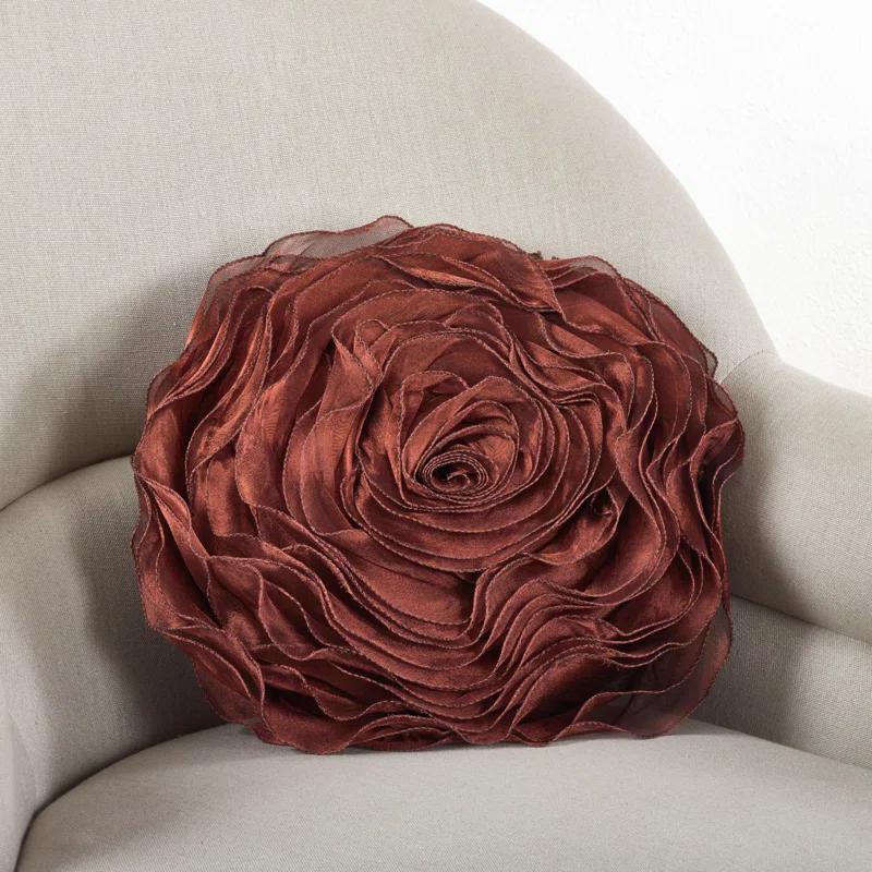 Saro Rose Collection Reversible Throw Pillow