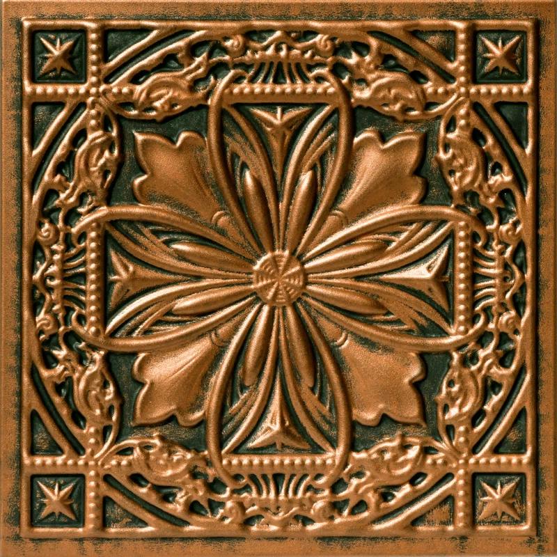 A La Maison Ceilings Lucas's Shield 19.63'' L x 19.63'' W Textured Polystyrene Glue Up Ceiling Tile (Set of 96)