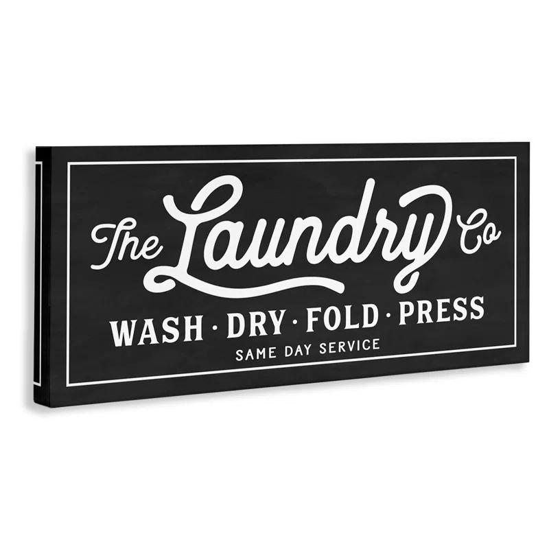 Vintage Laundry Sign Cursive by Lettered And Lined - Graphic Art
