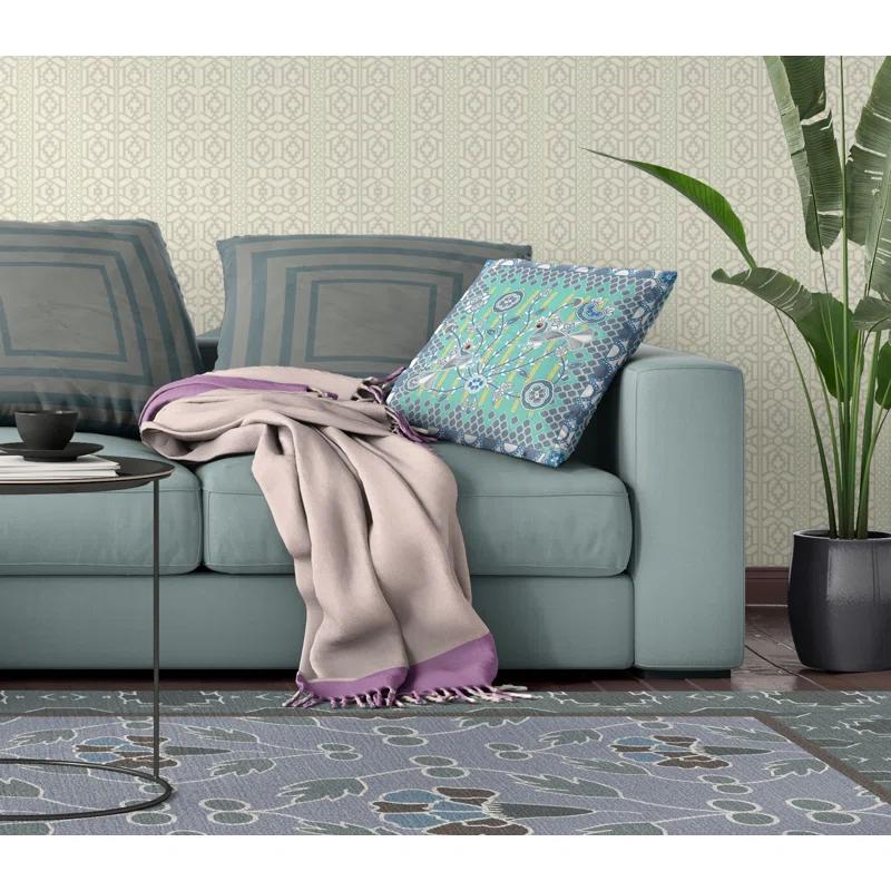 AmritaSen Floral Indoor/Outdoor Reversible Throw Pillow