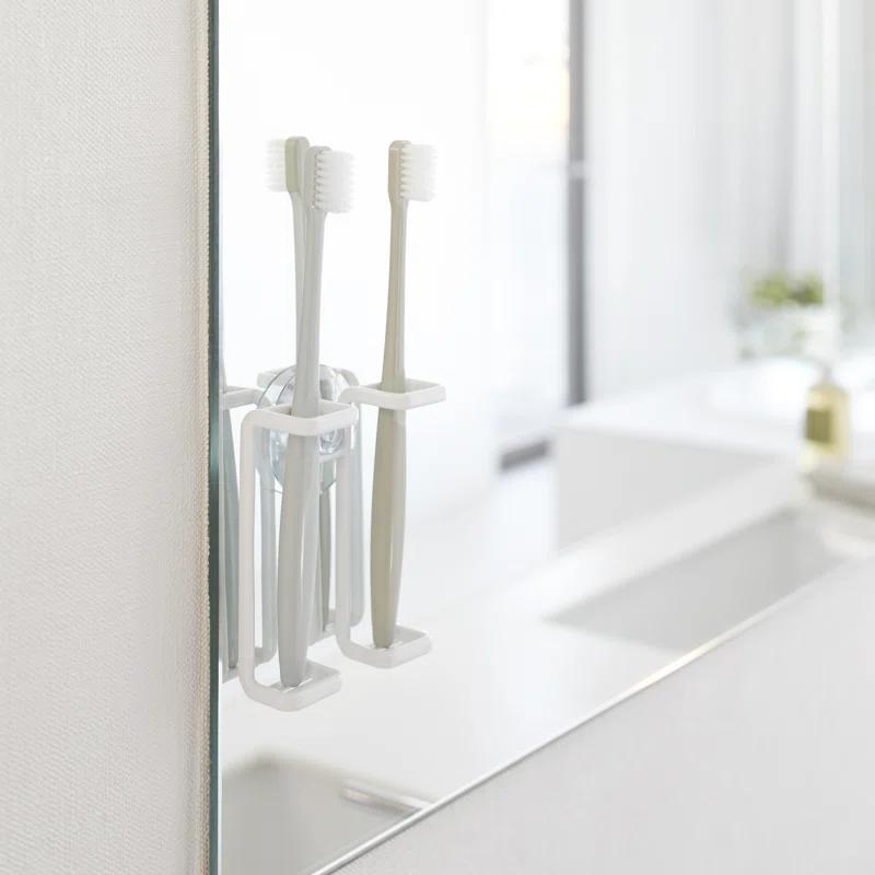 Yamazaki Home Tower Yamazaki Home Toothbrush Holder, Suction Cup Organizer For Bath, Steel, Water Resistant