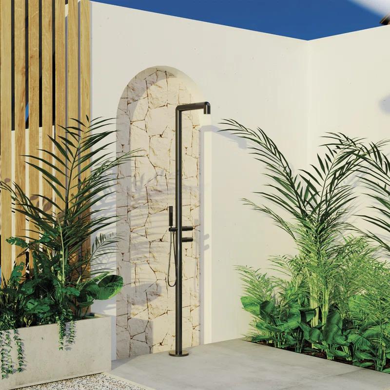 Stainless Steel Free Standing Outdoor Shower and Footwash Spout