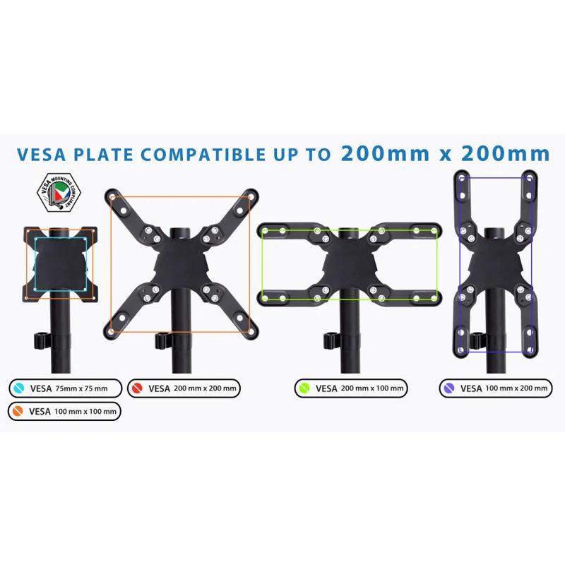 Mount-it Mount-It Monitor Mount & TV Desk Mount | Heavy-Duty Height & Tilt Adjustable Monitor Stand | Black