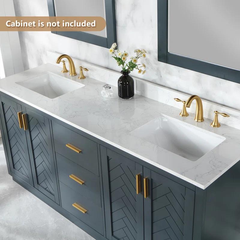 Ceres 73" Engineered Stone Double Bathroom Vanity Top with Sink