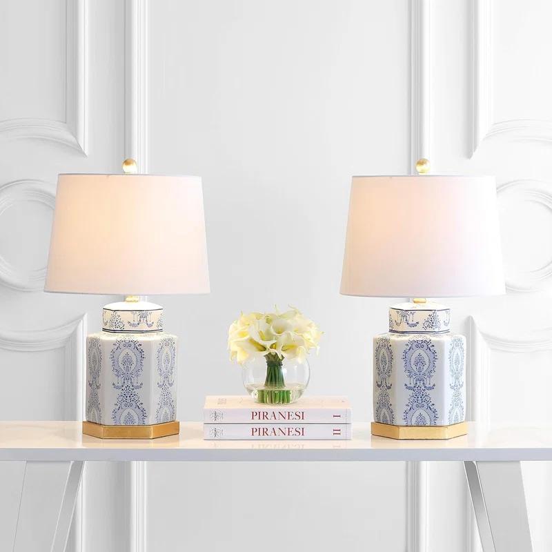 Bloomsbury Market Bodin White Ceramic Table Lamps - Set Of 2 (LED Bulbs Included)