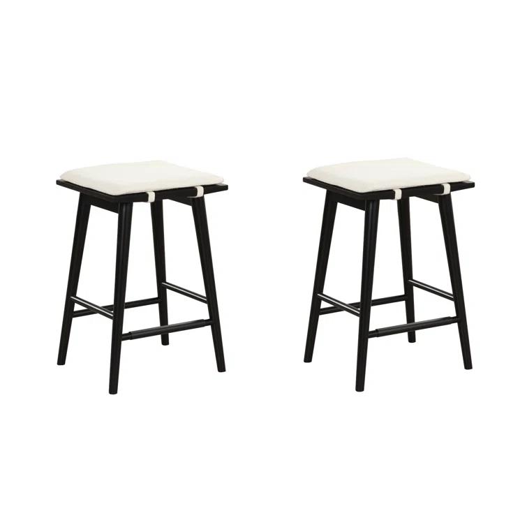 Nathan James Barker Upholstered Counter Stool with Solid Wood Frame